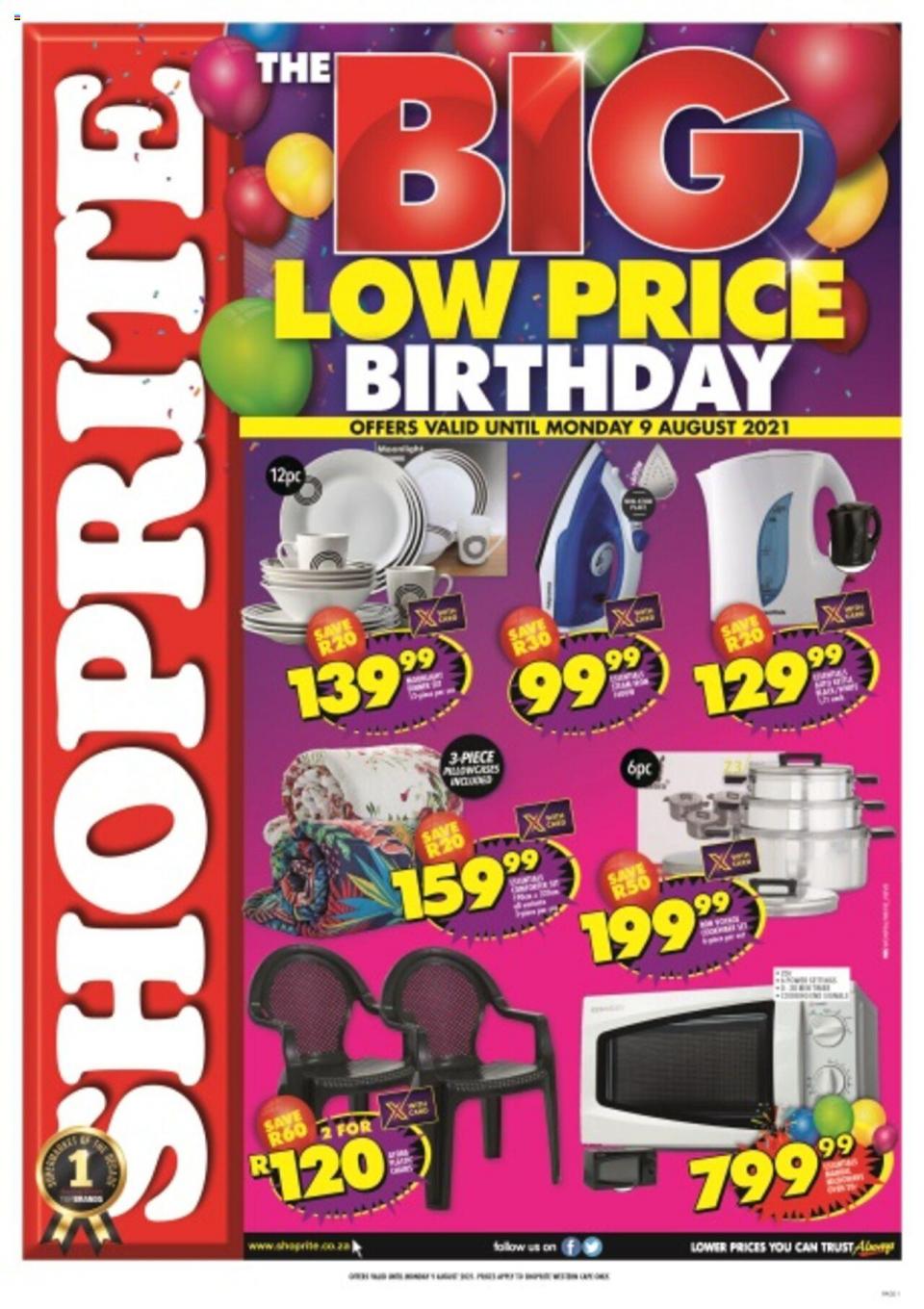 Shoprite Specials Big Low Price Birthday 23 Jul – 9 Aug 2021
