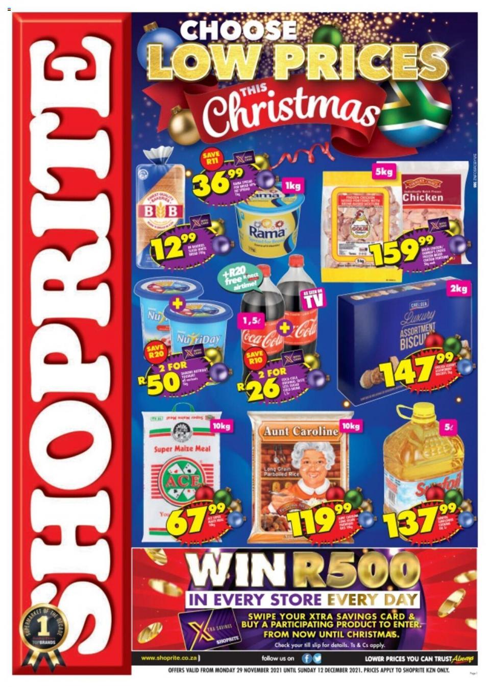 Shoprite Specials Christmas Low Prices 29 Nov – 12 Dec 2021