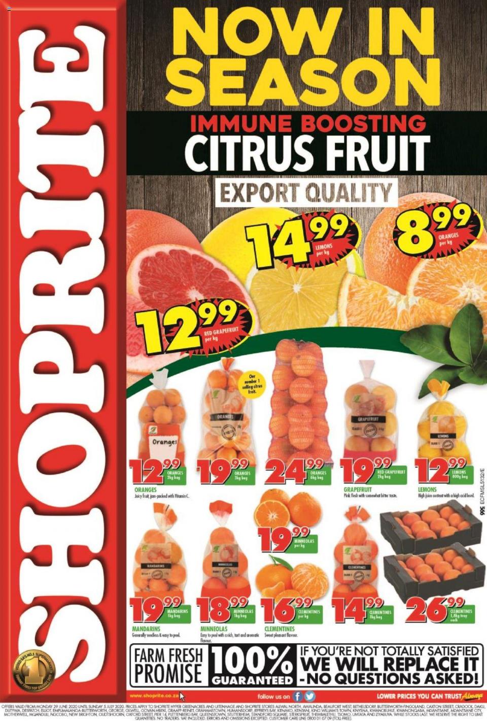 Shoprite Specials Citrus Fruit Promotion 29 June 2020 | Eastern Cape