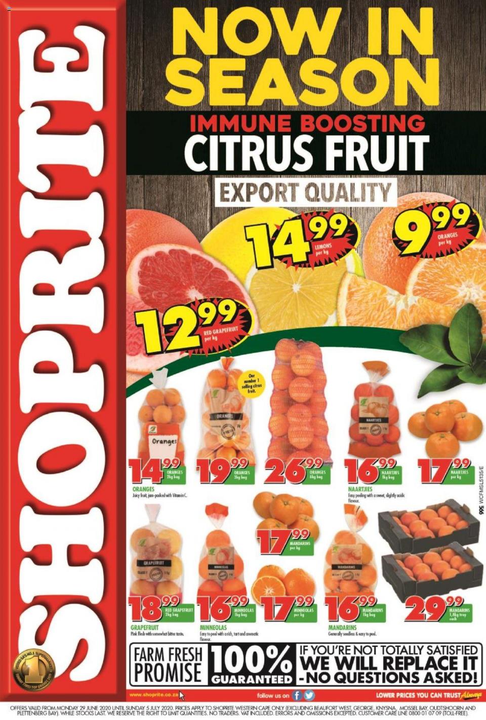 Shoprite Specials Citrus Fruit Promotion 29 June 2020 | Western Cape