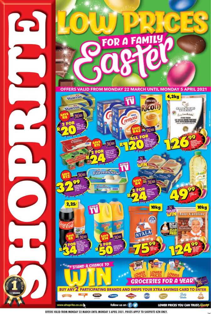 Shoprite Specials Easter Low Prices 22 Mar – 5 Apr 2021