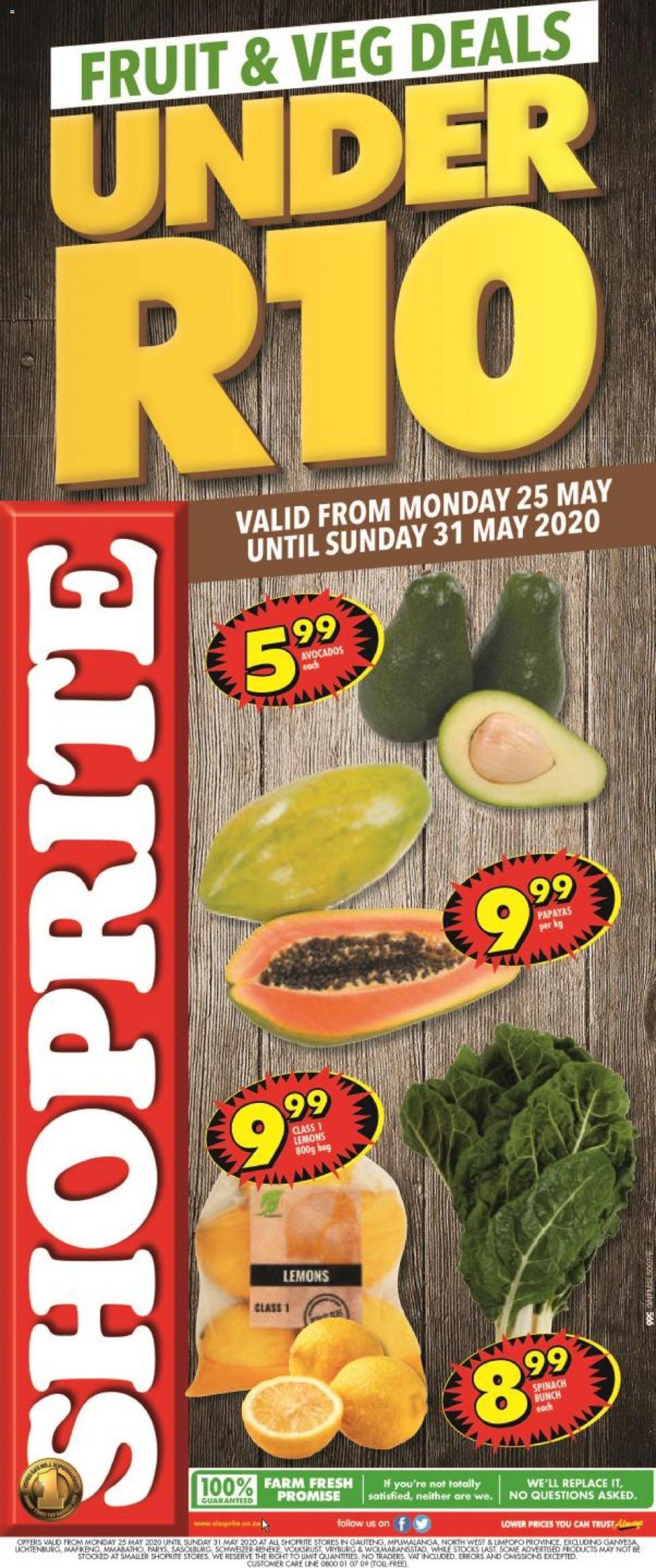 Shoprite Specials Fruit & Veg Deals 25 May 2020