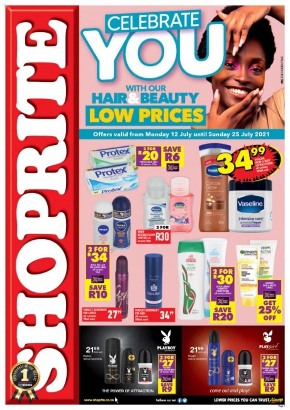 Shoprite Specials Hair & Beauty Low Prices 12 – 25 July 2021