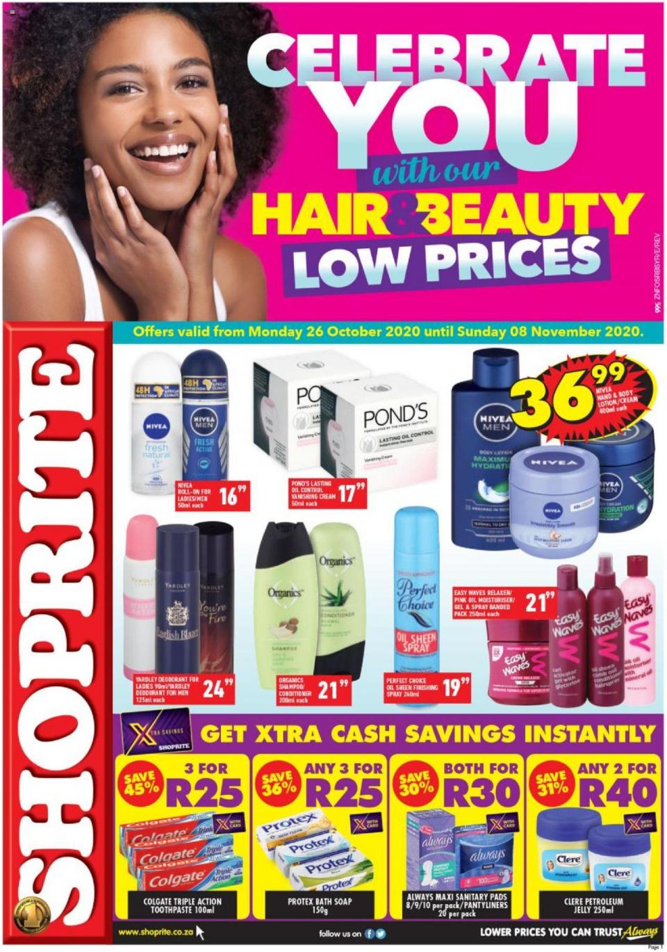 Shoprite Specials Hair & Beauty Promotion 26 October 2020