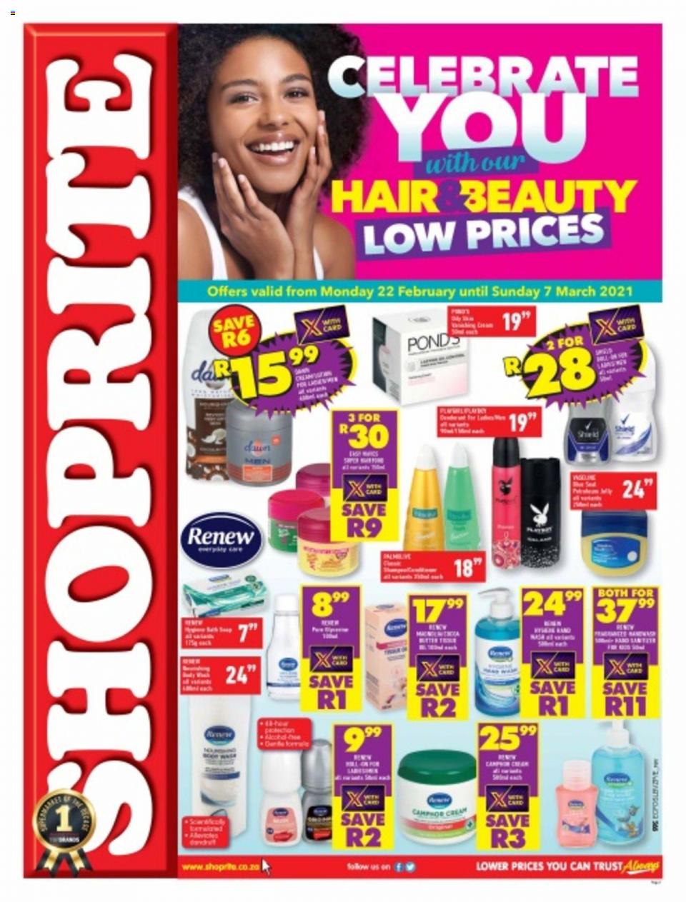 Shoprite Specials Hair & Beauty Sale 22 February 2021