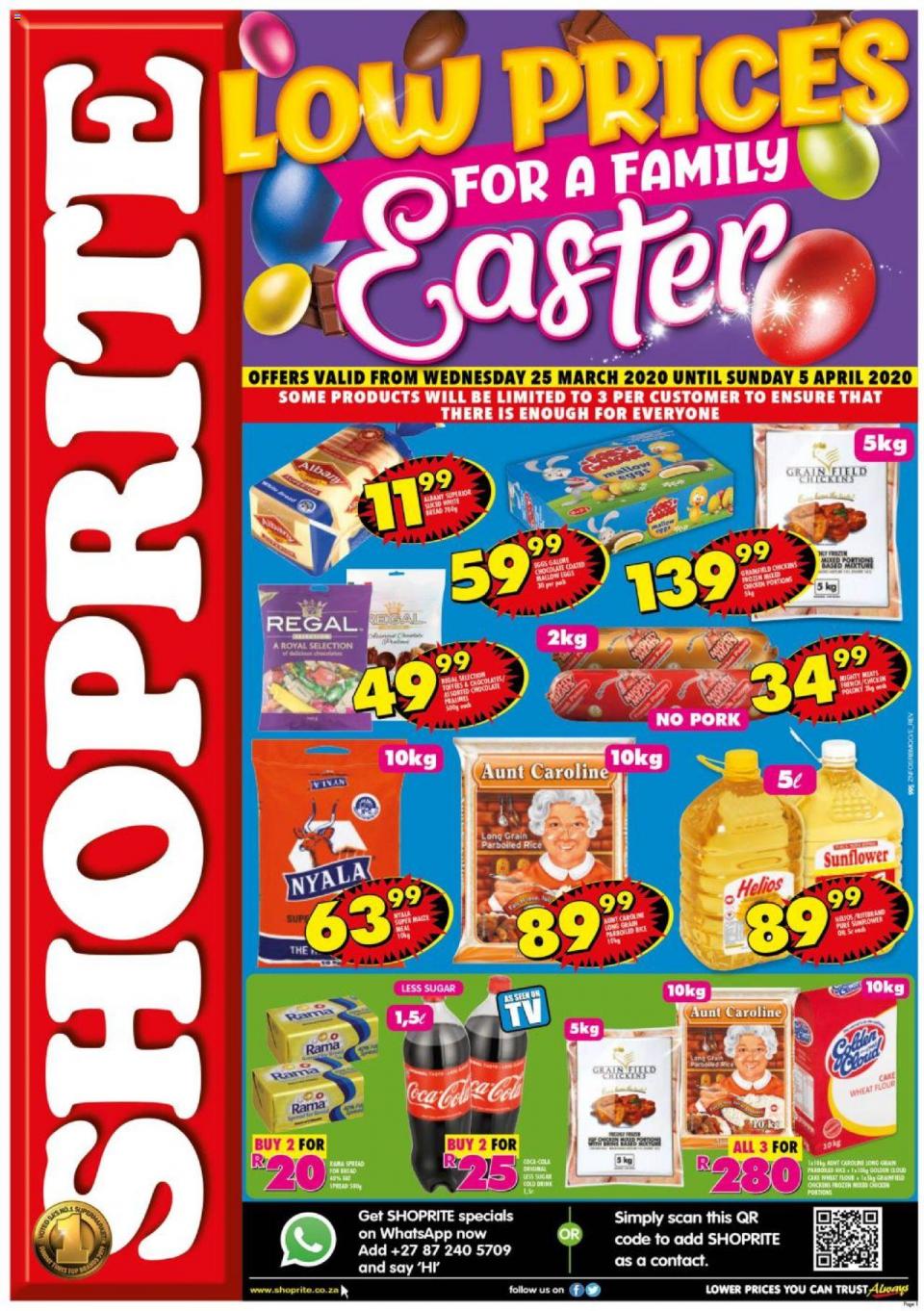 Shoprite Specials Low Prices Easter 25 March 2020