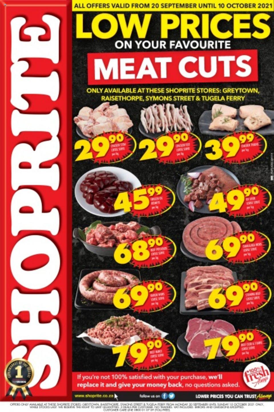 Shoprite Specials Low Prices On Meat Cuts 20 Sep – 10 Oct 2021