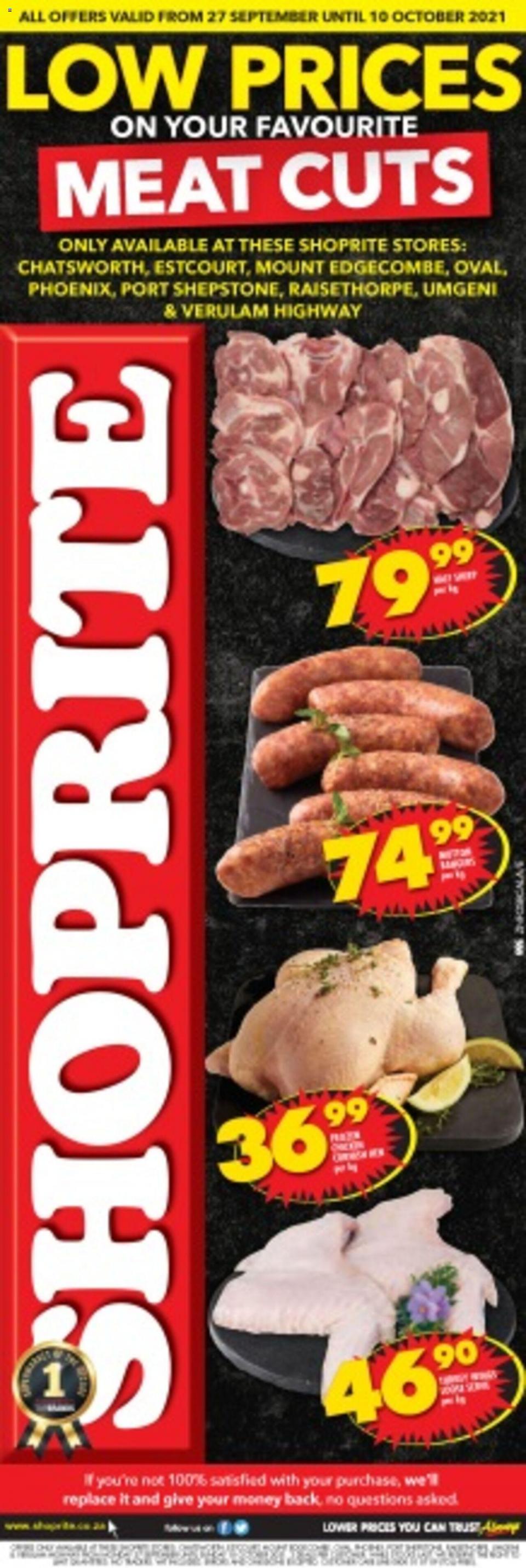 Shoprite Specials Low Prices On Meat Cuts 27 Sep – 10 Oct 2021