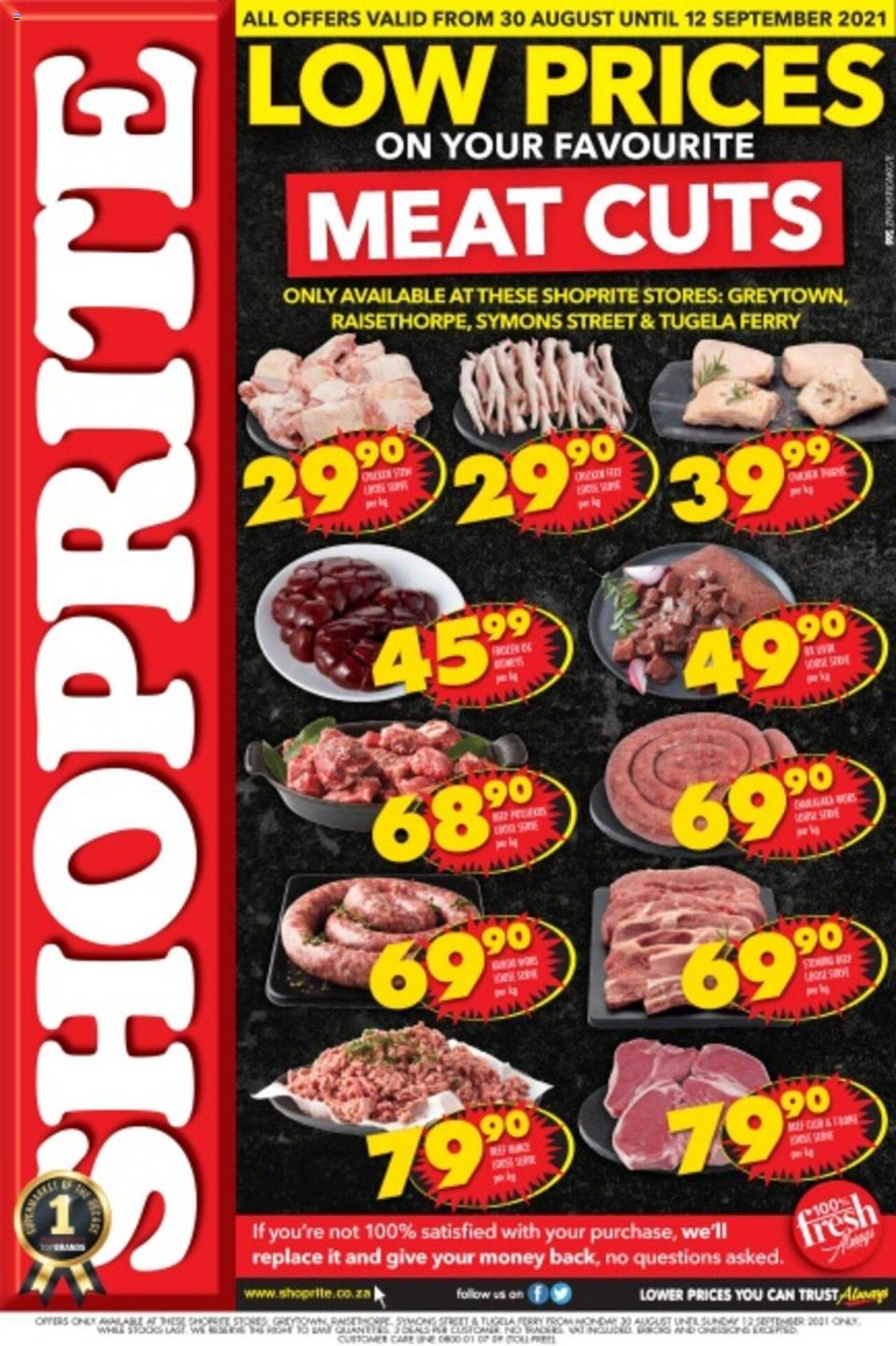 Shoprite Specials Low Prices On Meat Cuts 30 Aug – 12 Sep 2021