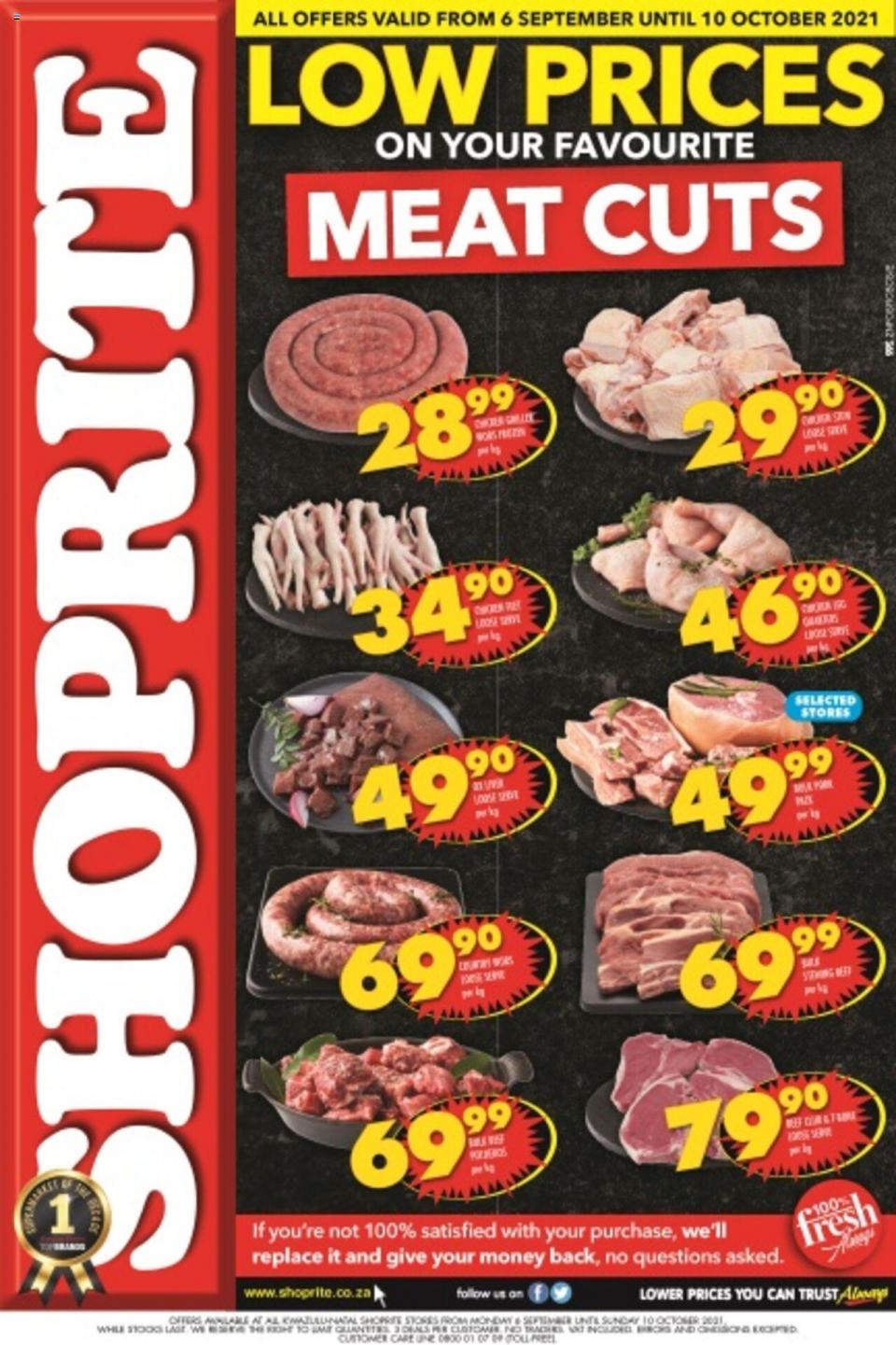 Shoprite Specials Low Prices On Meat Cuts 6 Sep – 10 Oct 2021