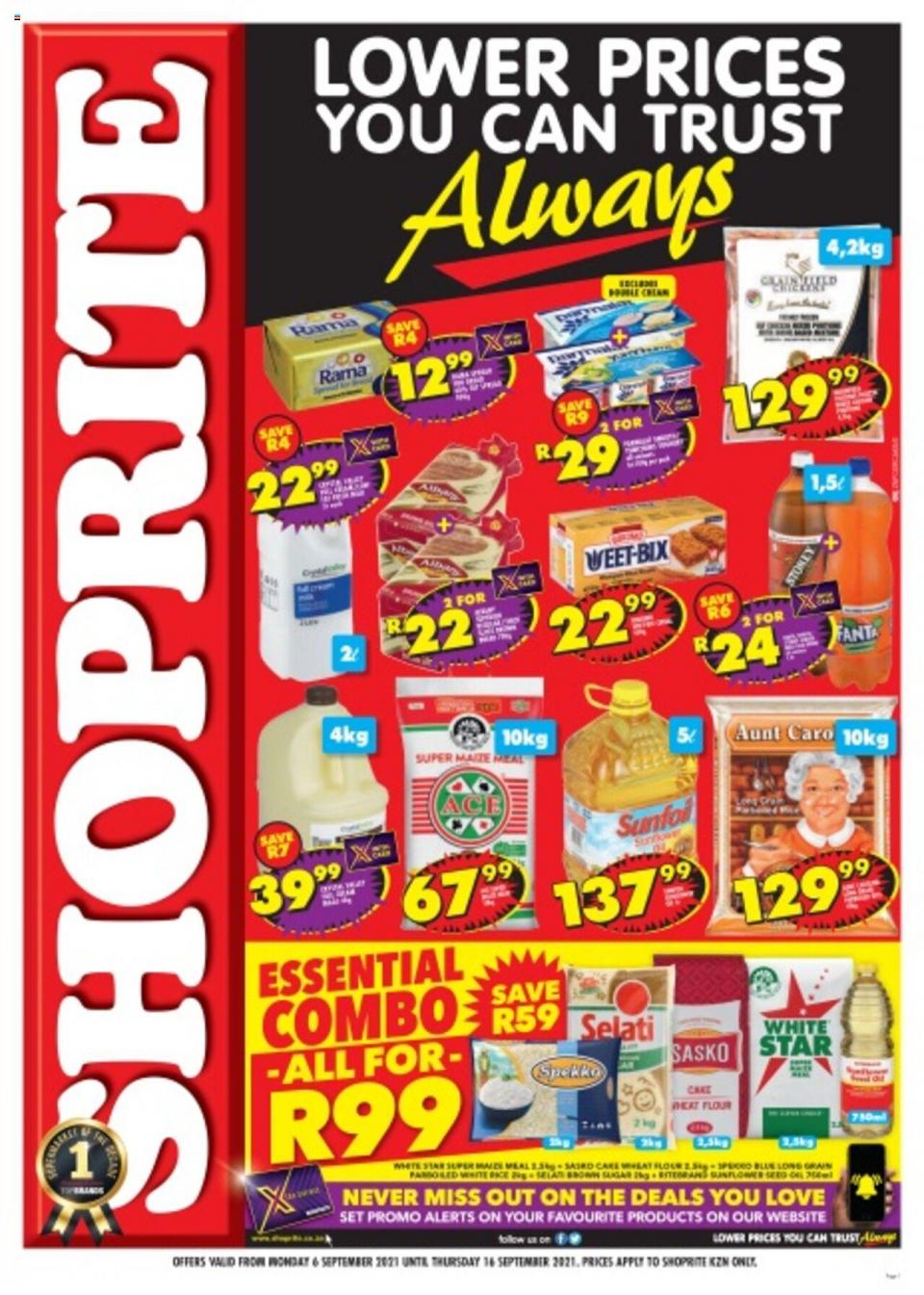 Shoprite Specials Lower Prices You Can Trust Always 6 – 16 September 2021