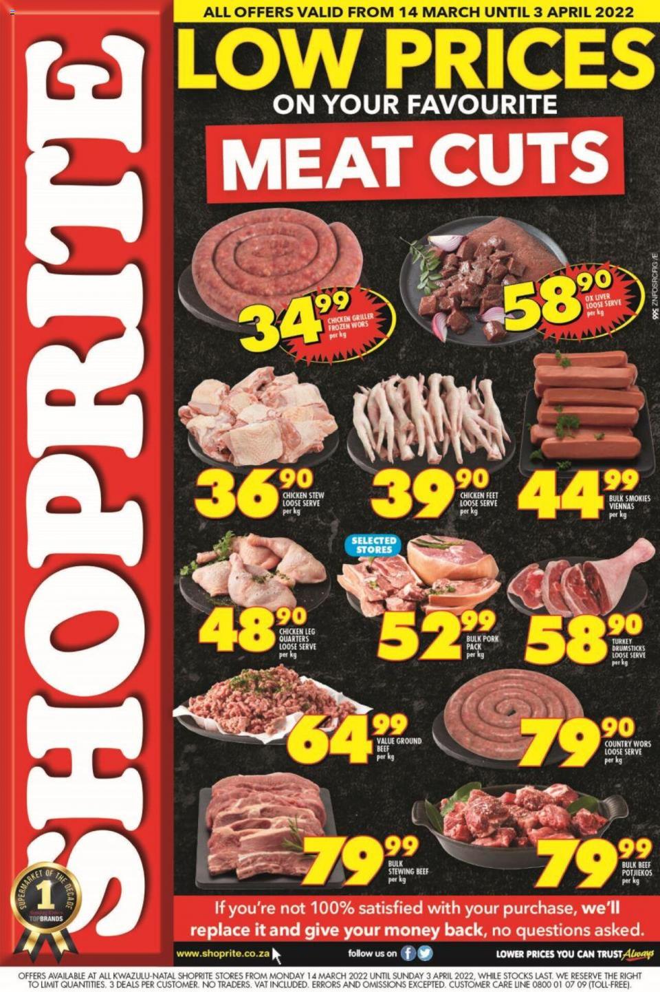 Shoprite Specials Meat Deals 14 Mar – 3 Apr 2022