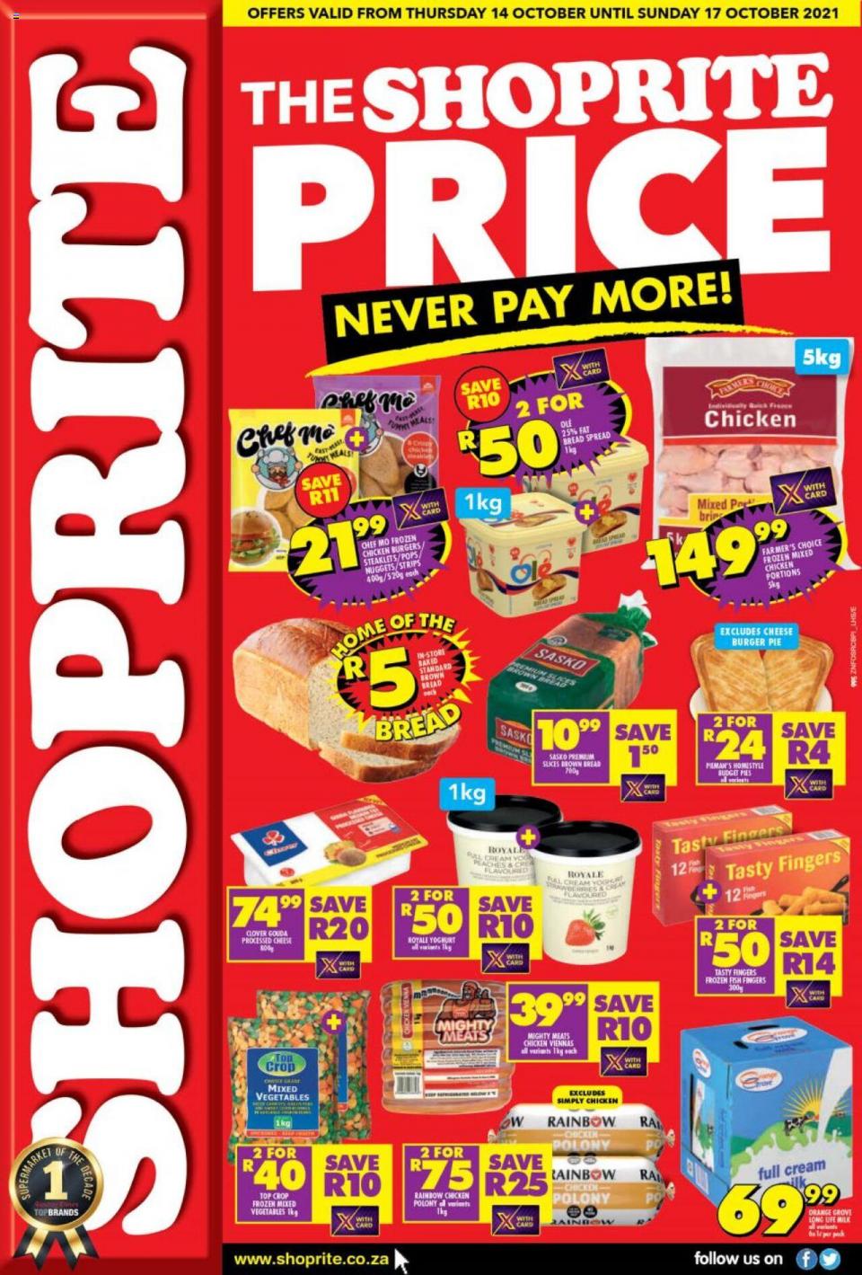 Shoprite Specials Never Pay More 14 – 17 October 2021