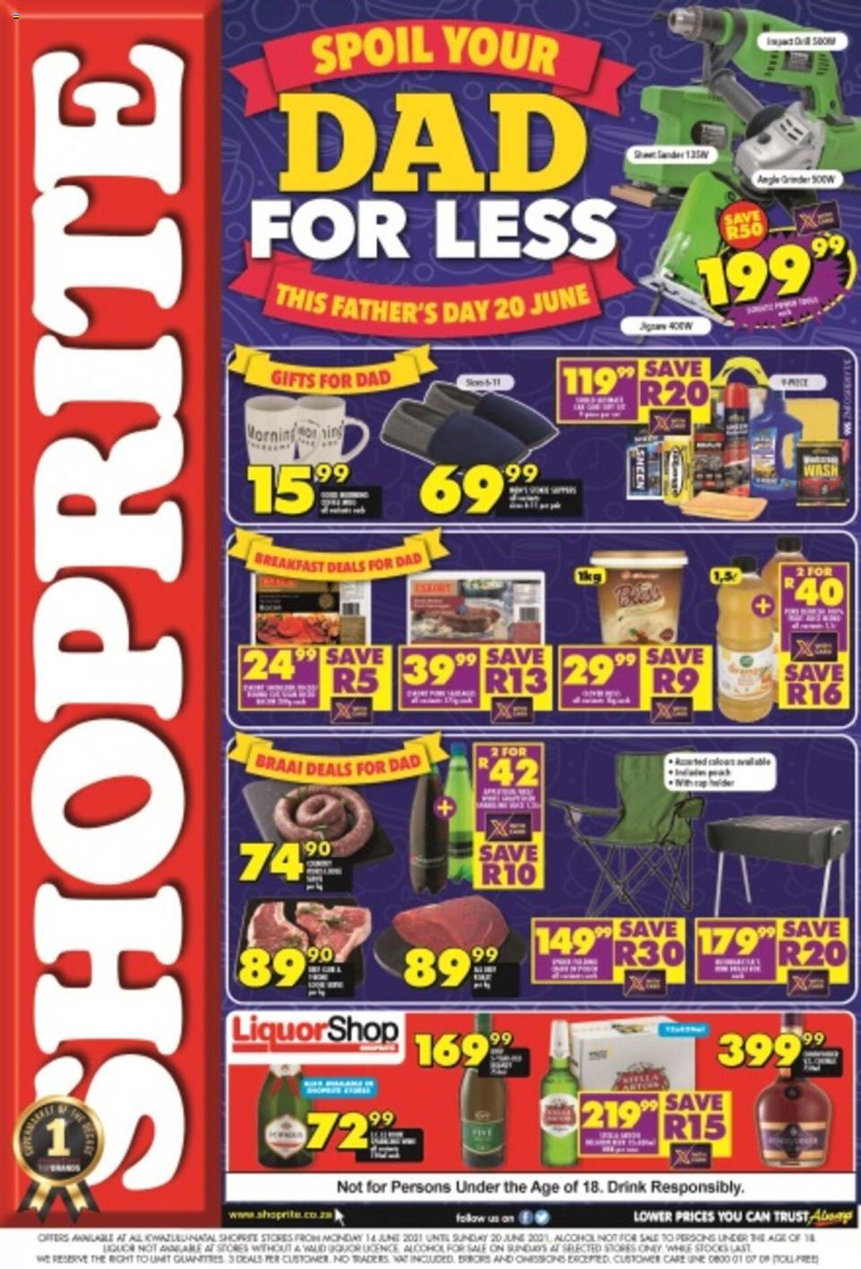 Shoprite Specials Spoil Dad This Father’s Day 14 – 20 June 2021