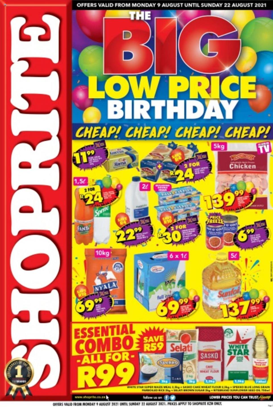 Shoprite Specials The Big Low Price Birthday 9 – 22 August 2021