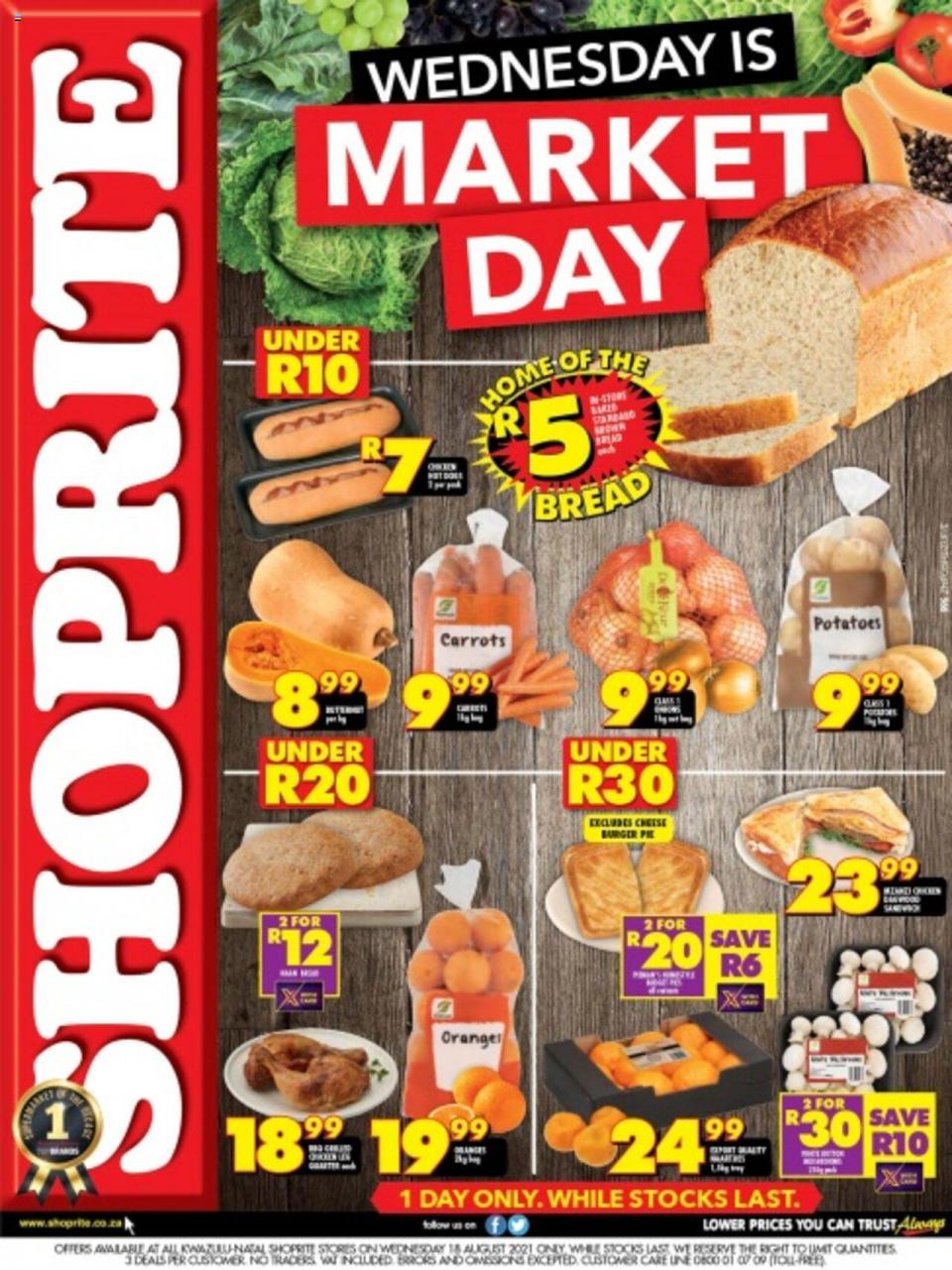 Shoprite Specials Wednesday Is Market Day 18 August 2021