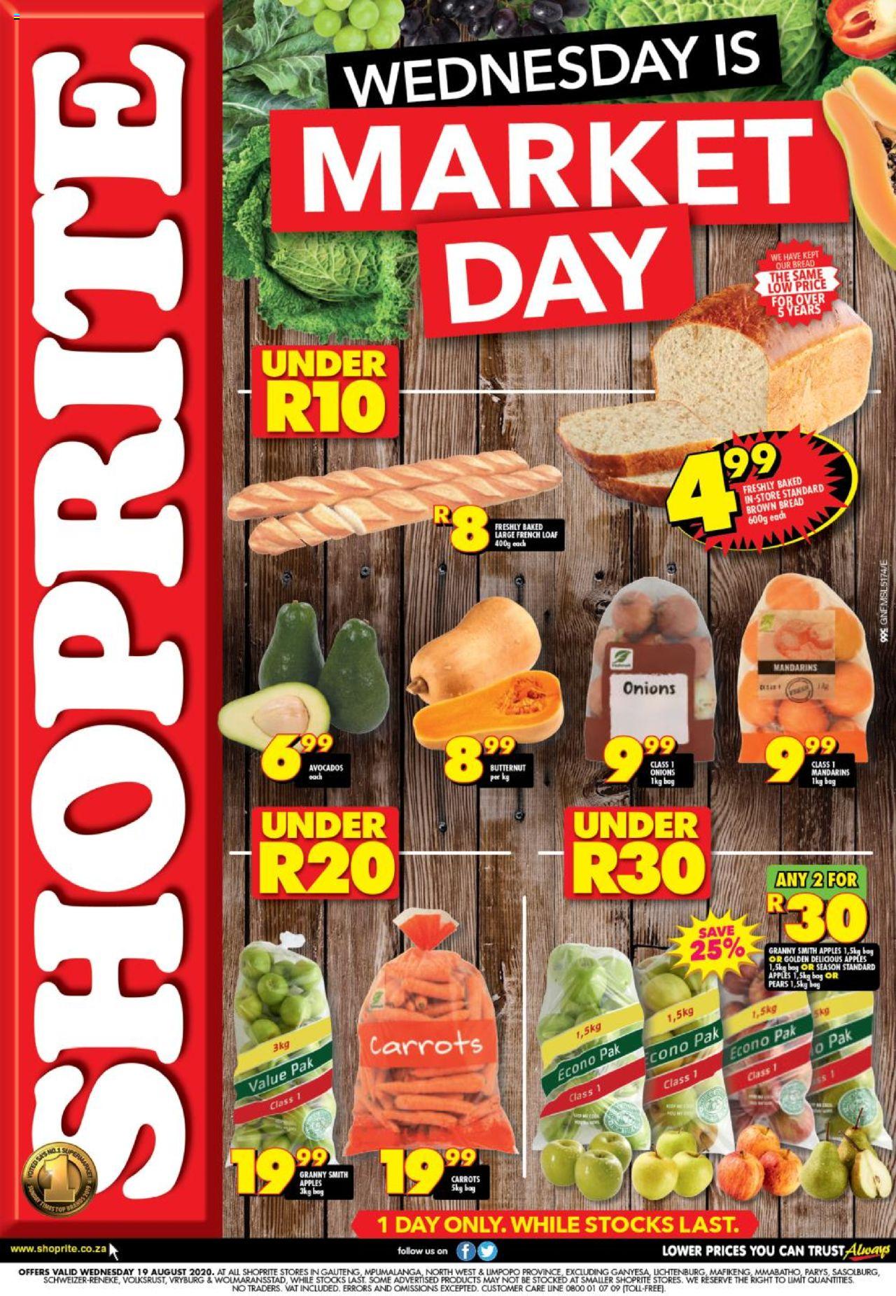 Shoprite Specials Wednesday Is Market Day 19 August 2020