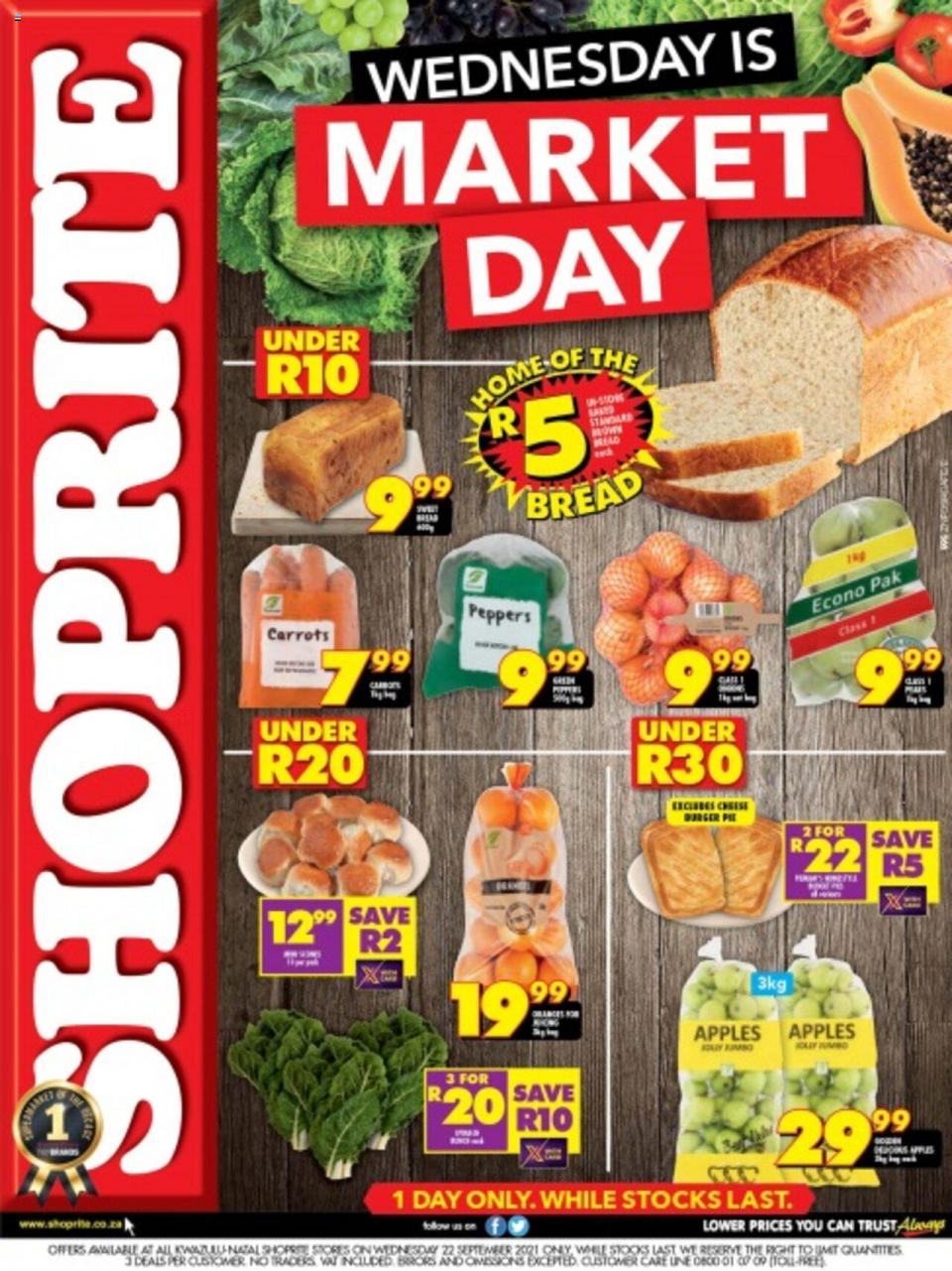 Shoprite Specials Wednesday Is Market Day 22 September 2021