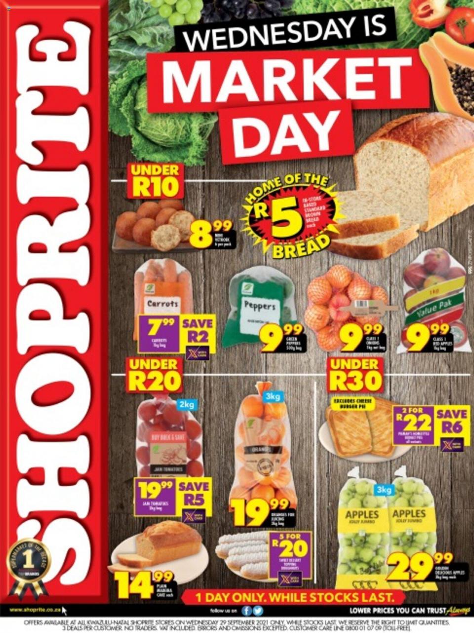 Shoprite Specials Wednesday Is Market Day 29 September 2021