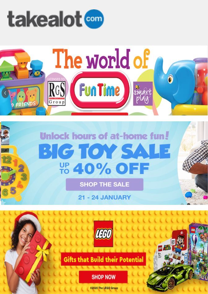 Takealot Specials Big Toy Sale 24 January 2021
