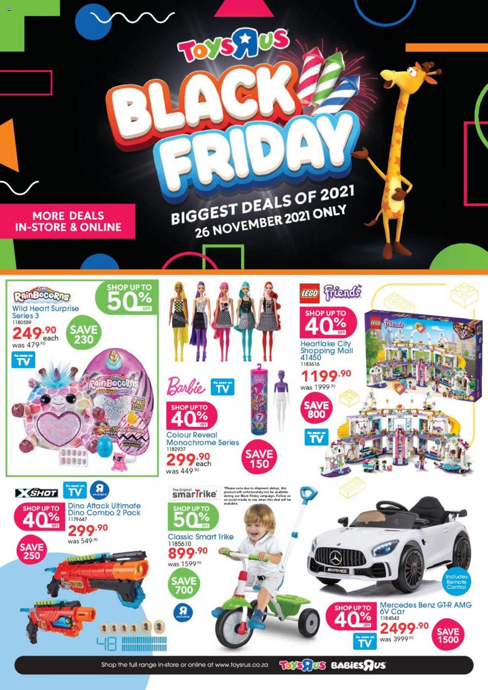 Toys R Us Specials Black Friday 26 November 2021