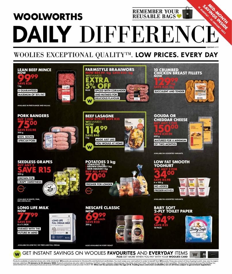 Woolworths Specials 10 – 23 January 2022