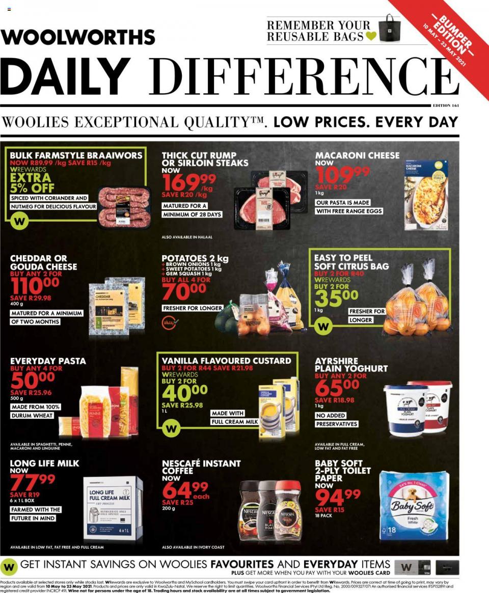 Woolworths Specials 10 – 23 May 2021