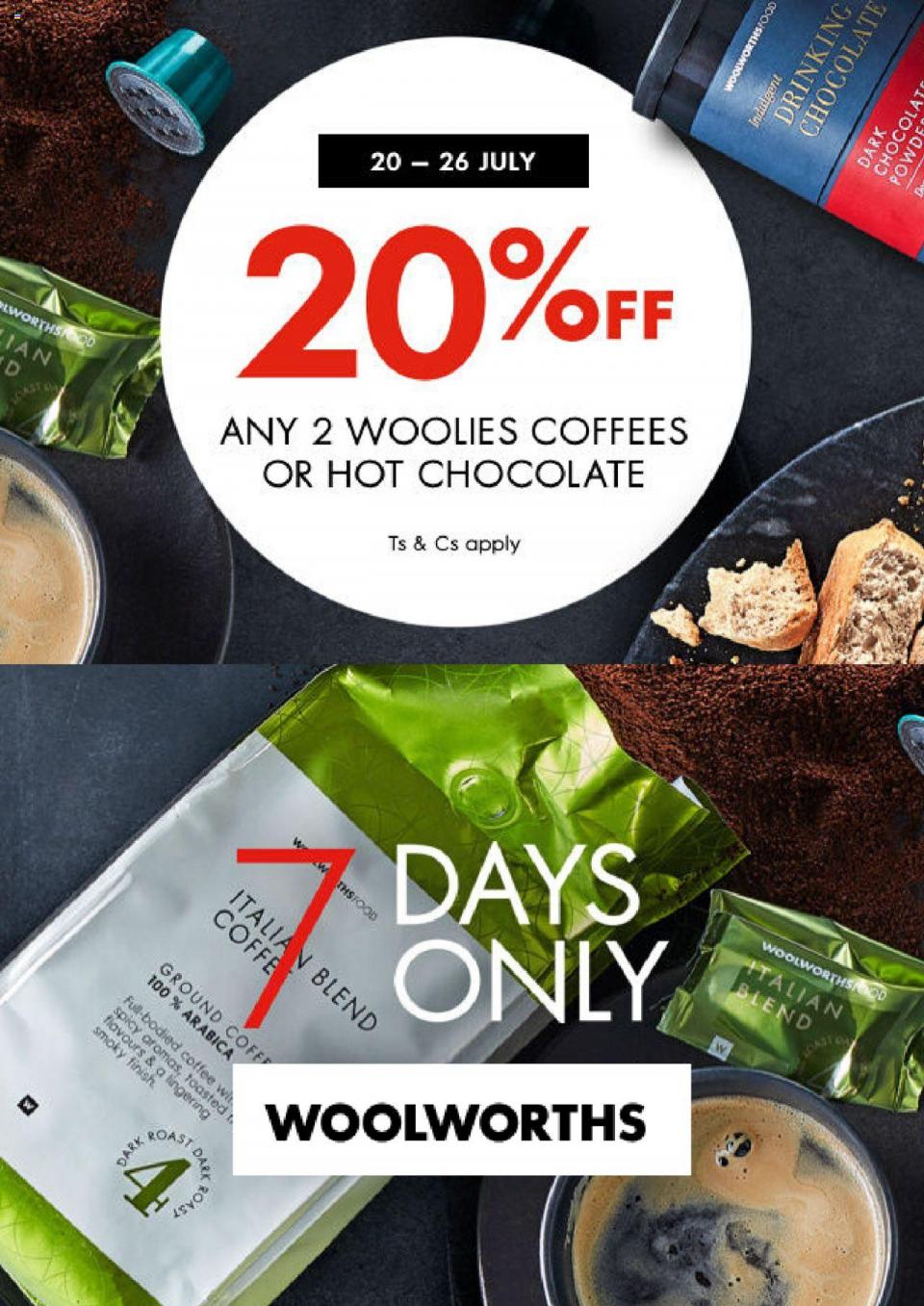 Woolworths Specials 20% OFF 20 July 2020