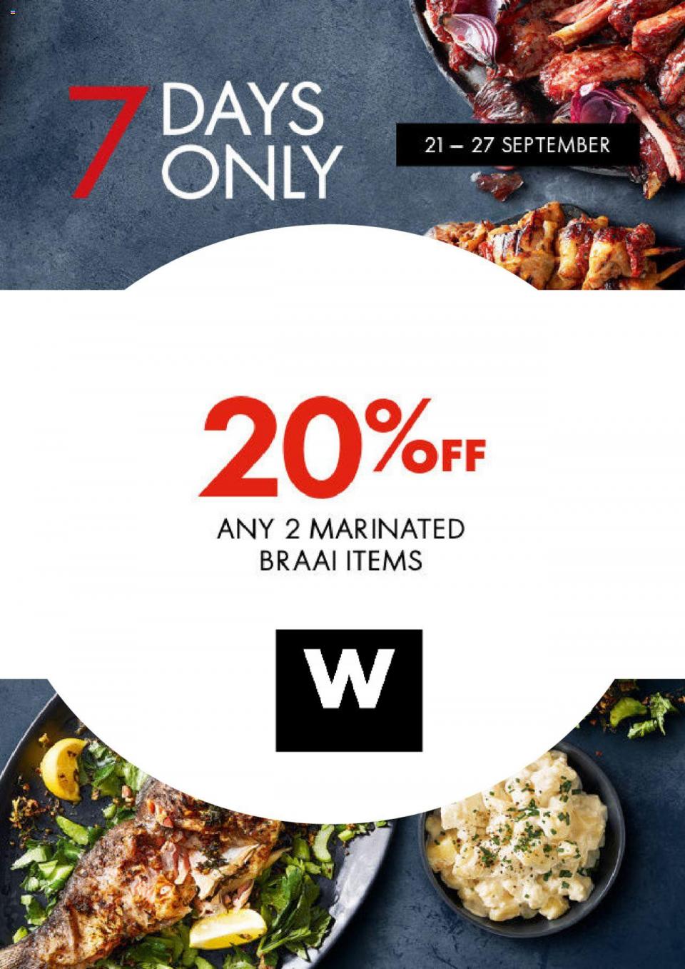 Woolworths Specials 20% OFF on BRAAI ITEMS 21 September 2020