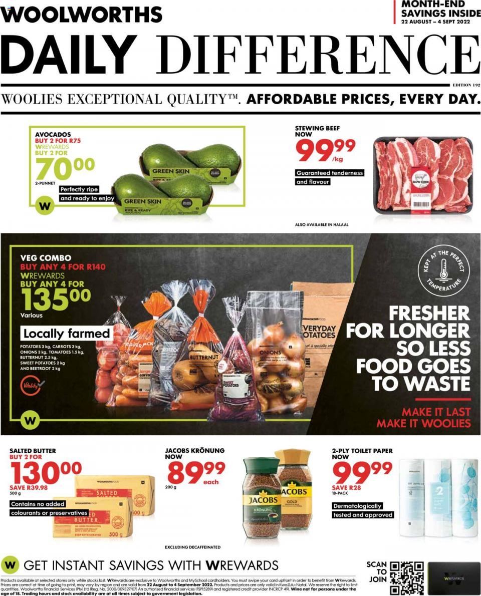 Woolworths Specials 22 August 2022 Woolworths Catalogue ZA 2022