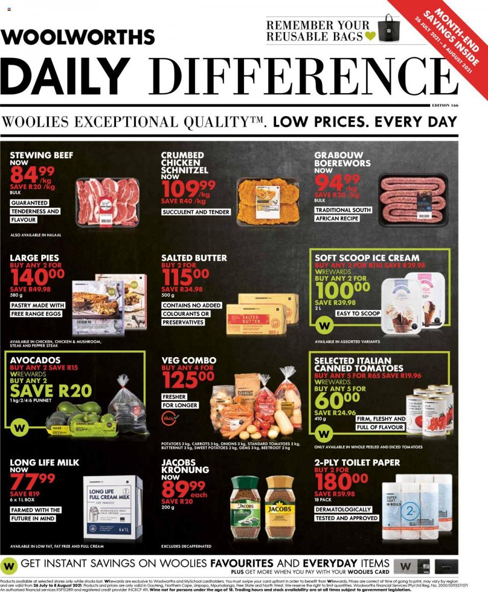 Woolworths Specials 26 Jul – 8 Aug 2021