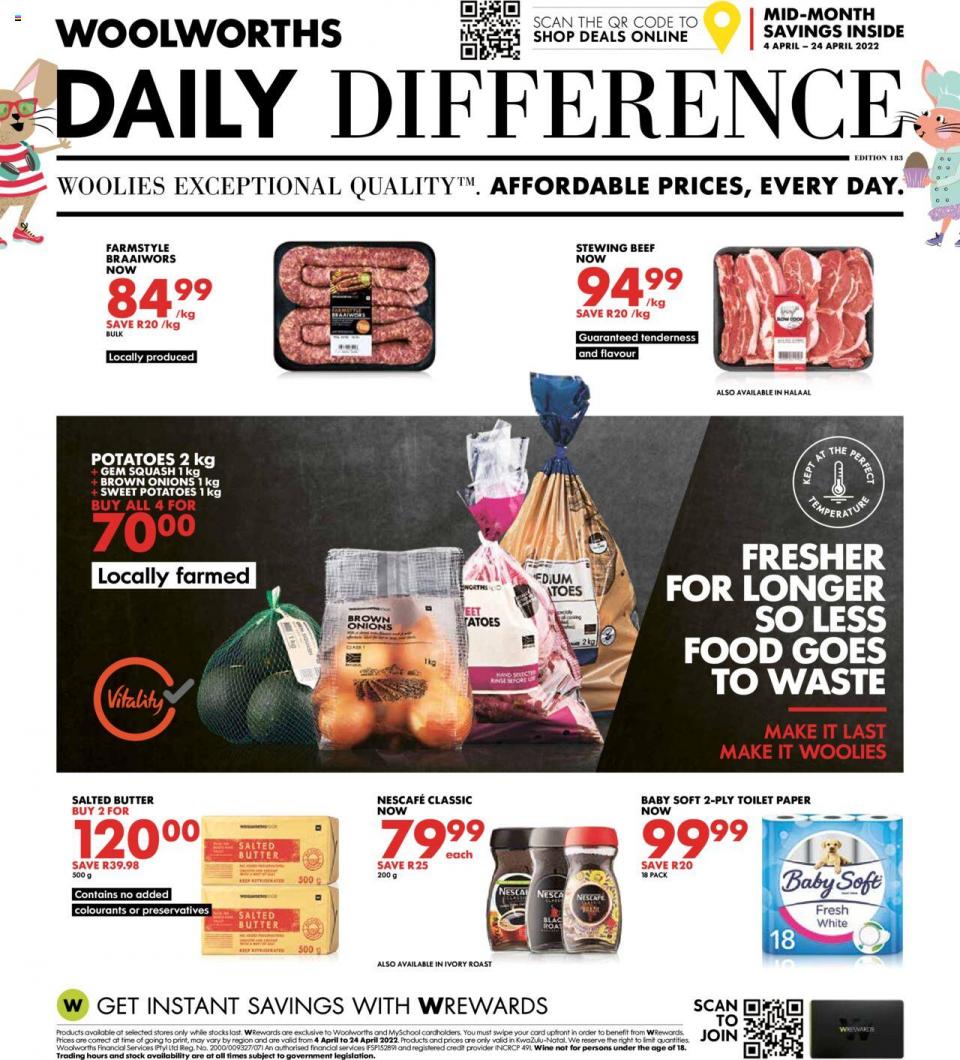Woolworths Specials 4 – 24 April 2022