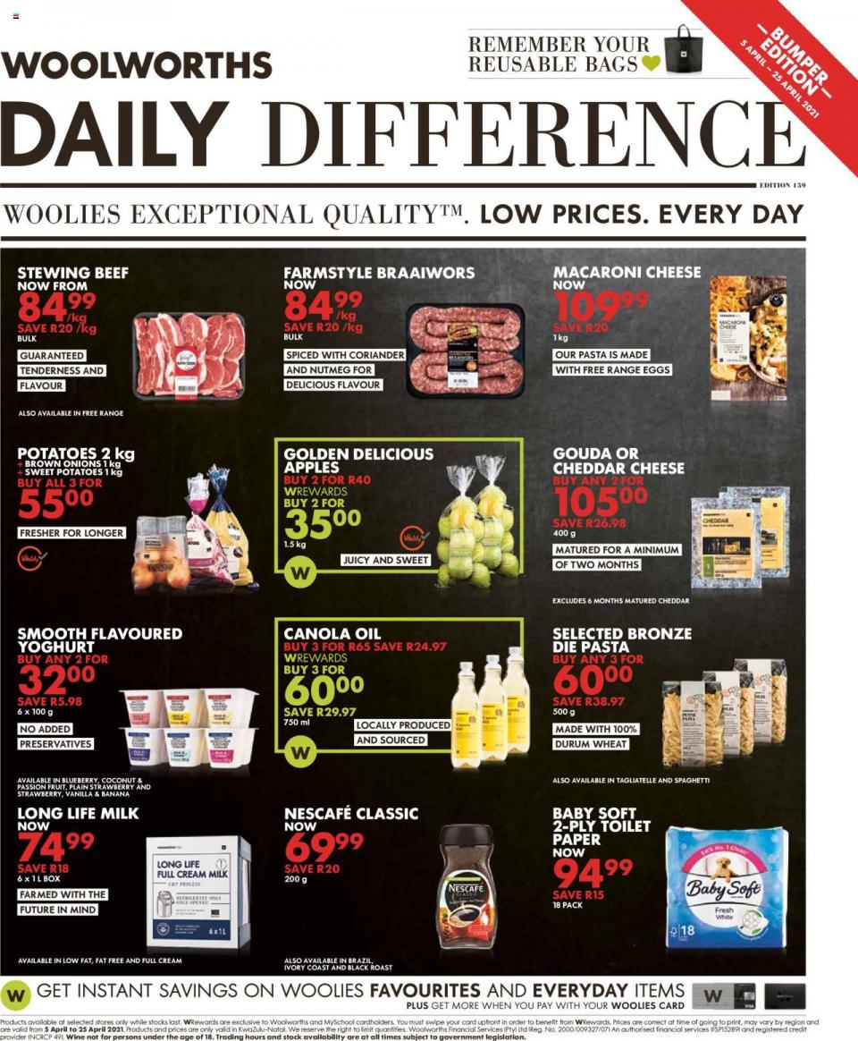 Woolworths Specials 5 – 25 April 2021