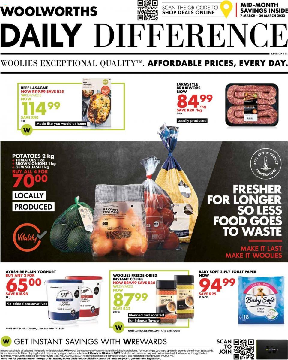 Woolworths Specials 7 – 20 March 2022